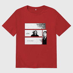 Футболка оверсайз женская Миямото Мусаси бродяга, цвет: красный