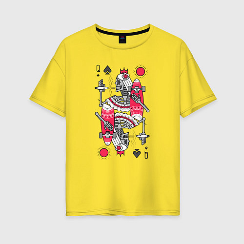 Женская футболка оверсайз Lady of spades / Желтый – фото 1