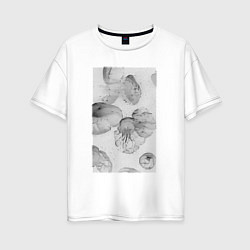Женская футболка оверсайз Jellyfishes white