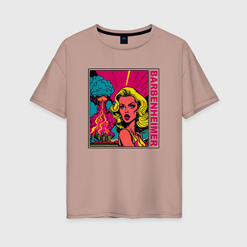 Женская футболка оверсайз Барби Барбенгеймер / Пыльно-розовый – фото 1