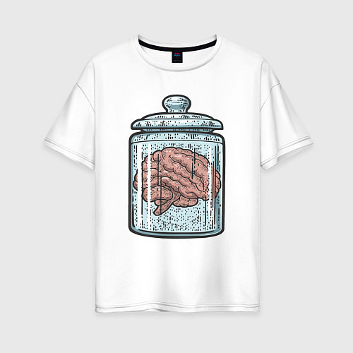 Женская футболка оверсайз Мозг в банке / Белый – фото 1