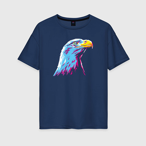 Женская футболка оверсайз Орел WPAP / Тёмно-синий – фото 1