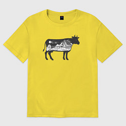 Женская футболка оверсайз Домик в деревне