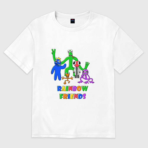 Женская футболка оверсайз Радужные друзья вместе / Белый – фото 1