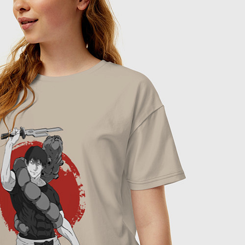 Женская футболка оверсайз Фушигуро / Миндальный – фото 3