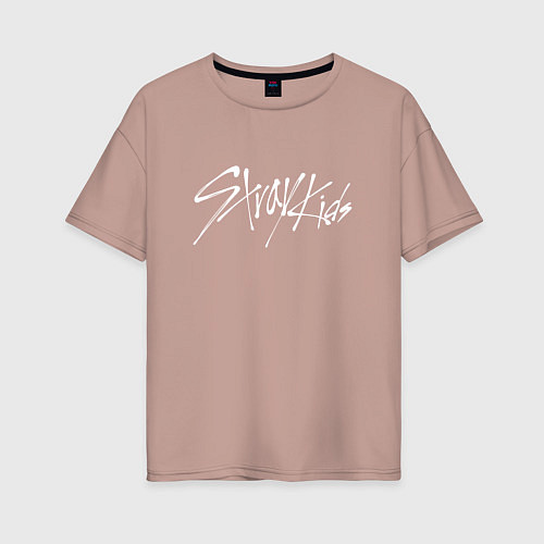 Женская футболка оверсайз Стрей Кидс logo / Пыльно-розовый – фото 1