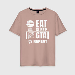 Женская футболка оверсайз GTA на повторе