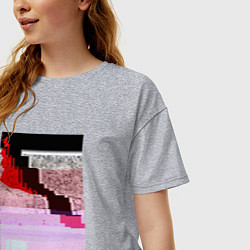 Футболка оверсайз женская Abstract glitch, цвет: меланж — фото 2