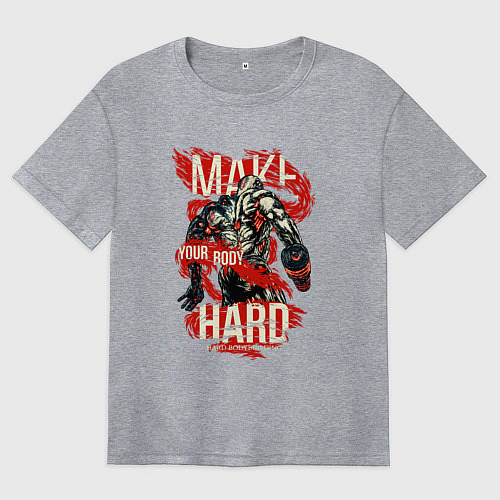 Женская футболка оверсайз Твое тело / Меланж – фото 1