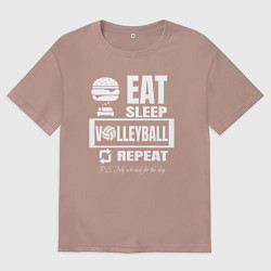 Футболка оверсайз женская Волейбол на повторе, цвет: пыльно-розовый