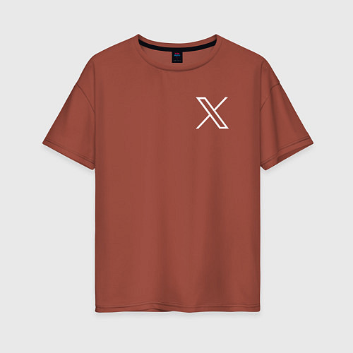 Женская футболка оверсайз Лого X / Кирпичный – фото 1