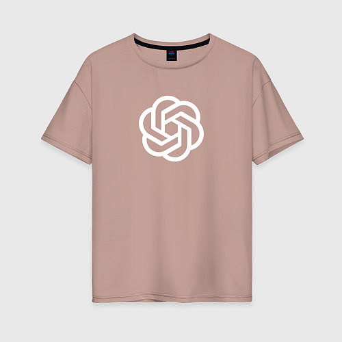 Женская футболка оверсайз Логотип Chat GPT / Пыльно-розовый – фото 1