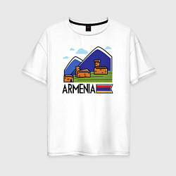 Футболка оверсайз женская Горная Армения, цвет: белый