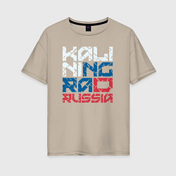 Футболка оверсайз женская Россия Калиниград, цвет: миндальный