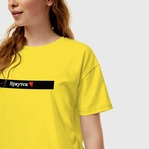 Женская футболка оверсайз Иркутск города России / Желтый – фото 3