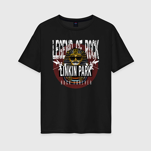Женская футболка оверсайз Linkin Park рок легенда / Черный – фото 1