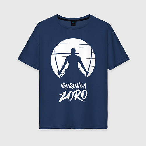 Женская футболка оверсайз Ророноа Зоро / Тёмно-синий – фото 1