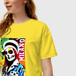 Футболка оверсайз женская Skeleton fashionista - Milano - pop art, цвет: желтый — фото 2