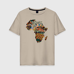 Футболка оверсайз женская Africa, цвет: миндальный