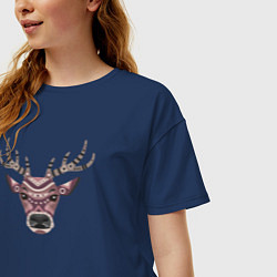 Футболка оверсайз женская Brown deer, цвет: тёмно-синий — фото 2