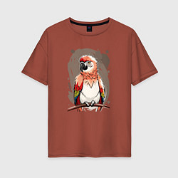 Женская футболка оверсайз Попугай какаду