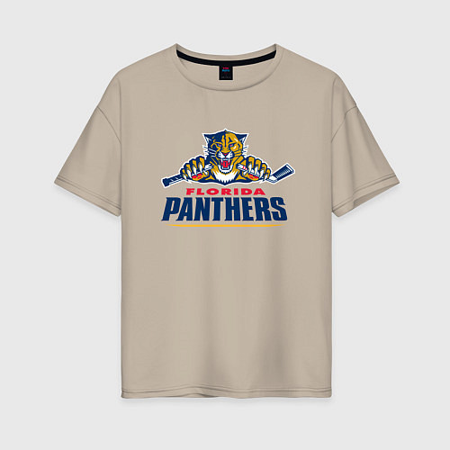Женская футболка оверсайз Florida panthers - hockey team / Миндальный – фото 1