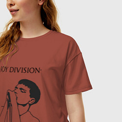 Футболка оверсайз женская Йен Кёртис Joy Division, цвет: кирпичный — фото 2
