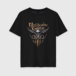 Женская футболка оверсайз Baldurs Gate 3 - logotype