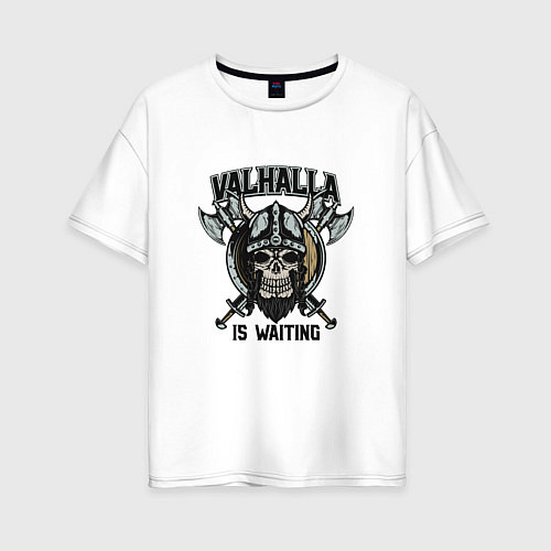 Женская футболка оверсайз Valhalla Is Waintng / Белый – фото 1