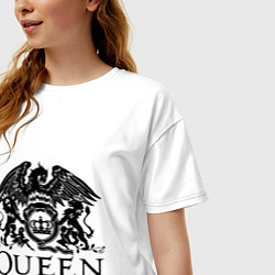 Футболка оверсайз женская Queen - logo, цвет: белый — фото 2