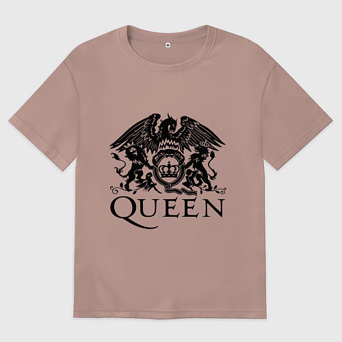 Женская футболка оверсайз Queen - logo / Пыльно-розовый – фото 1