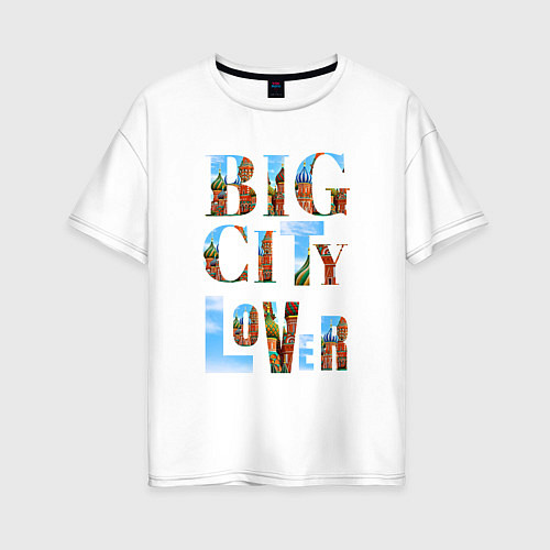 Женская футболка оверсайз Big city lover Moscow / Белый – фото 1
