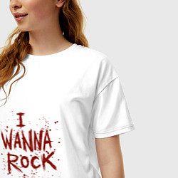 Футболка оверсайз женская I Wanna Rock - Я хочу зажигать, цвет: белый — фото 2