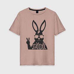 Женская футболка оверсайз Stay cool rabbit