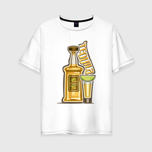 Женская футболка оверсайз Текила с лаймом / Белый – фото 1