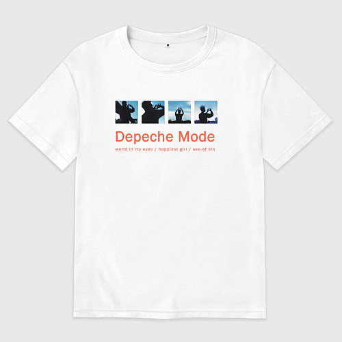 Женская футболка оверсайз Depeche Mode - World In My Eyes Single / Белый – фото 1
