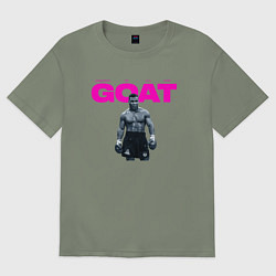 Футболка оверсайз женская Майк Тайсон - Величайший всех времен, цвет: авокадо