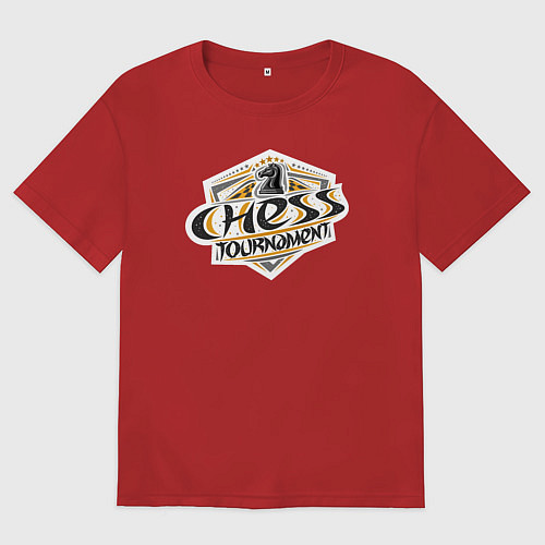 Женская футболка оверсайз Турнир по шахматам / Красный – фото 1