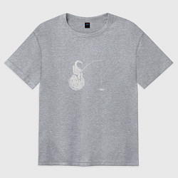 Футболка оверсайз женская Рыбалка в космосе, цвет: меланж