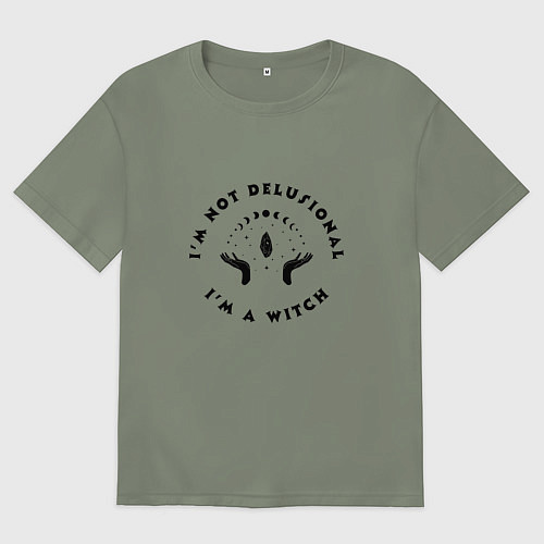 Женская футболка оверсайз Надпись Я ведьма / Авокадо – фото 1