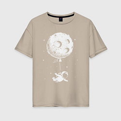 Женская футболка оверсайз Moon balloon