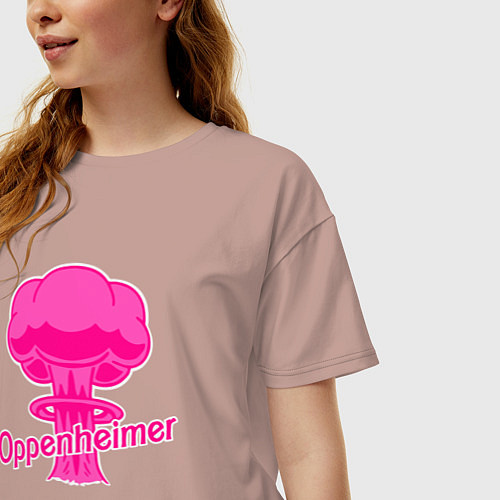 Женская футболка оверсайз Pink boom / Пыльно-розовый – фото 3