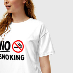 Футболка оверсайз женская No Smoking, цвет: белый — фото 2