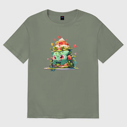 Футболка оверсайз женская Малыш Бульбазавр, цвет: авокадо
