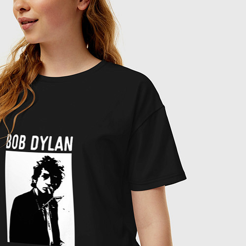 Женская футболка оверсайз Tribute to Bob Dylan / Черный – фото 3