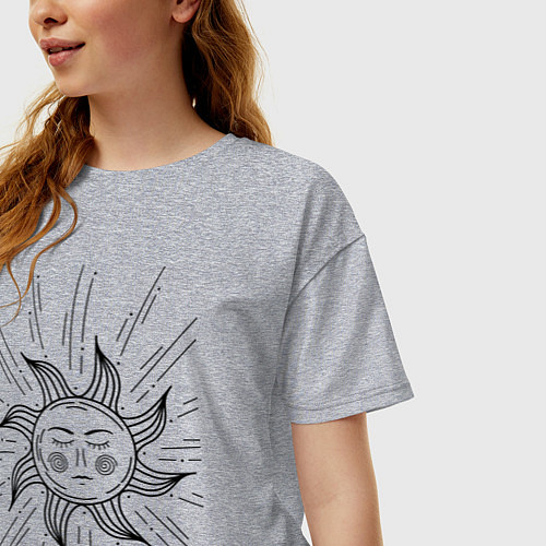 Женская футболка оверсайз Baroque Sun / Меланж – фото 3