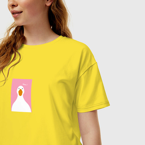 Женская футболка оверсайз Голова гуся / Желтый – фото 3