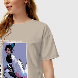 Футболка оверсайз женская Великолепная Шинобу - Клинок демонов, цвет: миндальный — фото 2