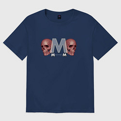 Футболка оверсайз женская Depeche Mode - Skulls Memento Mori, цвет: тёмно-синий