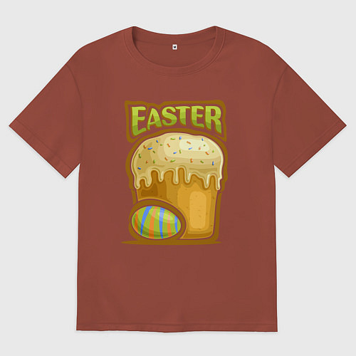 Женская футболка оверсайз Easter / Кирпичный – фото 1